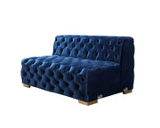 Neva Blue Velvet Double Chaise 138" Sectional [ETA: 8/23] - Gate FurnitureSectional