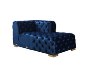 Neva Blue Velvet Double Chaise 138" Sectional [ETA: 8/23] - Gate FurnitureSectional