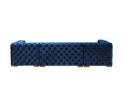 Neva Blue Velvet Double Chaise 138" Sectional [ETA: 8/23] - Gate FurnitureSectional