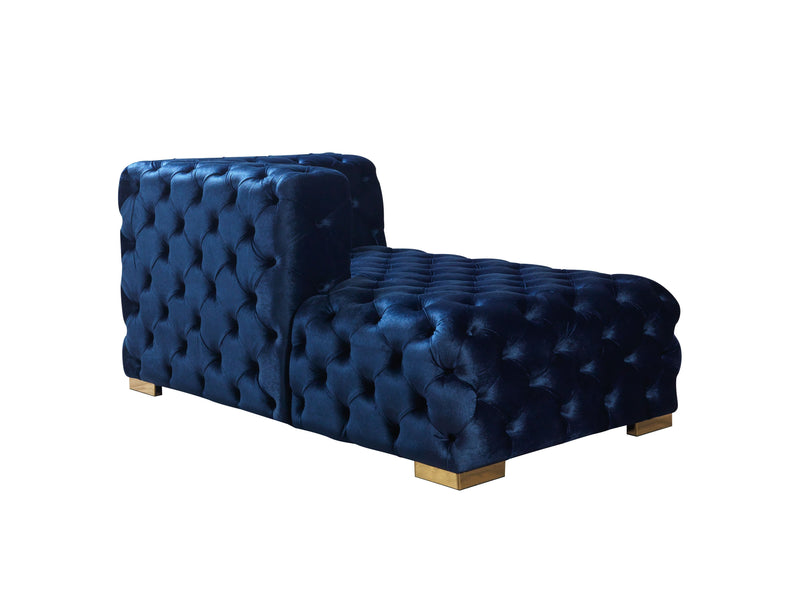 Neva Blue Velvet Double Chaise 138" Sectional [ETA: 8/23] - Gate FurnitureSectional