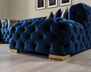 Neva Blue Velvet Double Chaise 138" Sectional [ETA: 8/23] - Gate FurnitureSectional