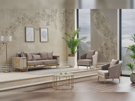 Neva Convertible Sofa in Beige - 200-SER-NEV-VELVET260-3