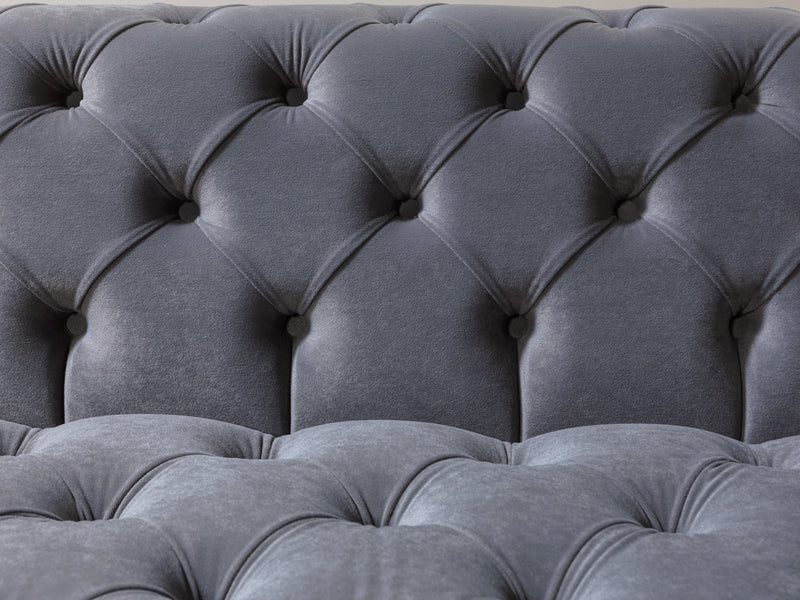 Neva Gray Velvet Double Chaise Sectional - Gate FurnitureSectional