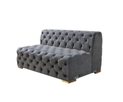 Neva Gray Velvet Double Chaise Sectional - Gate FurnitureSectional