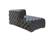 Neva Gray Velvet Double Chaise Sectional - Gate FurnitureSectional