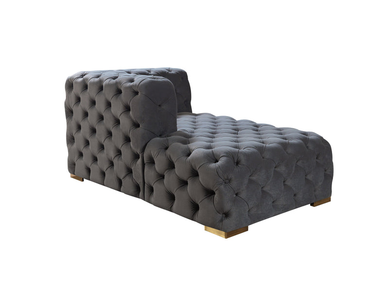 Neva Gray Velvet Double Chaise Sectional - Gate FurnitureSectional