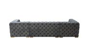Neva Gray Velvet Double Chaise Sectional - Gate FurnitureSectional