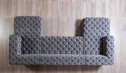 Neva Gray Velvet Double Chaise Sectional - Gate FurnitureSectional
