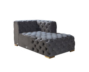 Neva Gray Velvet Double Chaise Sectional - Gate FurnitureSectional