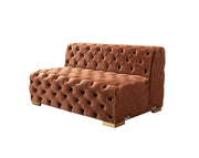 Neva Orange Velvet Double Chaise 138" Sectional [ETA: 8/23] - Gate FurnitureSectional