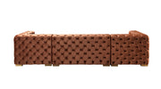 Neva Orange Velvet Double Chaise 138" Sectional [ETA: 8/23] - Gate FurnitureSectional