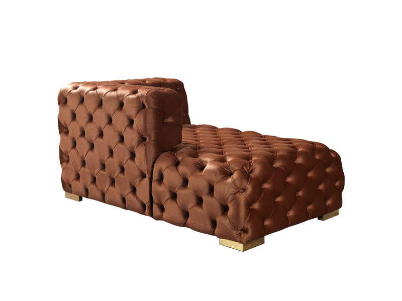 Neva Orange Velvet Double Chaise 138" Sectional [ETA: 8/23] - Gate FurnitureSectional