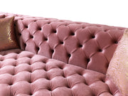 Neva Pink Velvet Double Chaise 138" Sectional [ETA: 8/23] - Gate FurnitureSectional