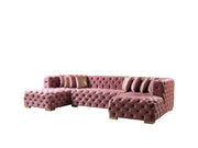 Neva Pink Velvet Double Chaise 138" Sectional [ETA: 8/23] - Gate FurnitureSectional