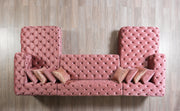Neva Pink Velvet Double Chaise 138" Sectional [ETA: 8/23] - Gate FurnitureSectional