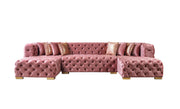 Neva Pink Velvet Double Chaise 138" Sectional [ETA: 8/23] - Gate FurnitureSectional
