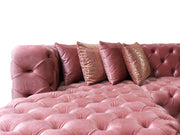 Neva Pink Velvet Double Chaise 138" Sectional [ETA: 8/23] - Gate FurnitureSectional