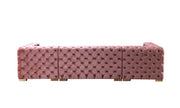 Neva Pink Velvet Double Chaise 138" Sectional [ETA: 8/23] - Gate FurnitureSectional