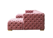 Neva Pink Velvet Double Chaise 138" Sectional [ETA: 8/23] - Gate FurnitureSectional
