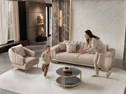 Nevada 3-pieces (Sofa & Loveseat & Chair) Livingroom Set in Beige - 200-ST-NEV-FLORIA07-321