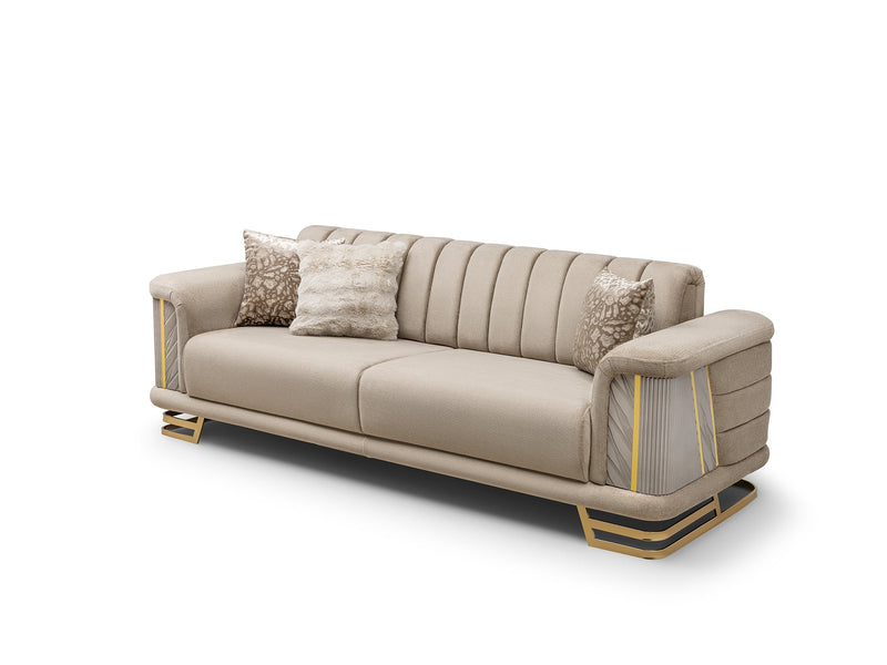 Nevada 3-pieces (Sofa & Loveseat & Chair) Livingroom Set in Beige - 200-ST-NEV-FLORIA07-321
