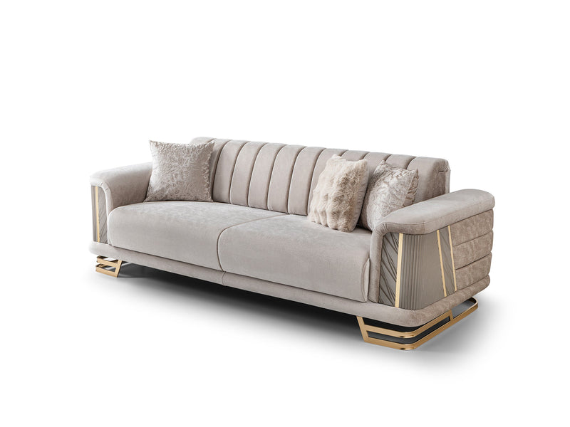 Nevada 3-pieces (Sofa & Loveseat & Chair) Livingroom Set in Beige - 200-ST-NEV-FLORIA07-321