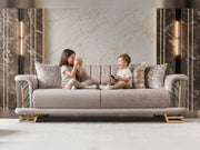 Nevada 3-pieces (Sofa & Loveseat & Chair) Livingroom Set in Beige - 200-ST-NEV-FLORIA07-321