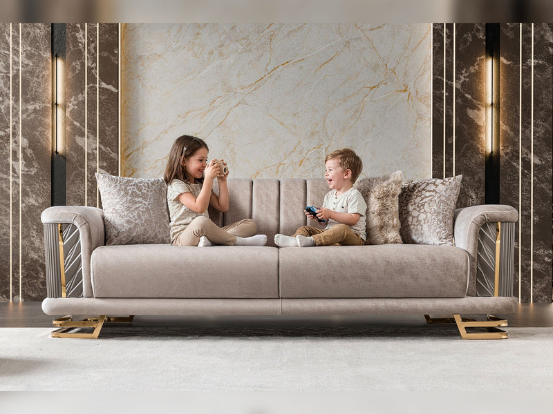 Nevada 3-pieces (Sofa & Loveseat & Chair) Livingroom Set in Beige - 200-ST-NEV-FLORIA07-321