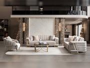 Nevada 3-pieces (Sofa & Loveseat & Chair) Livingroom Set in Cream - 200-ST-NEV-KENZO20-321