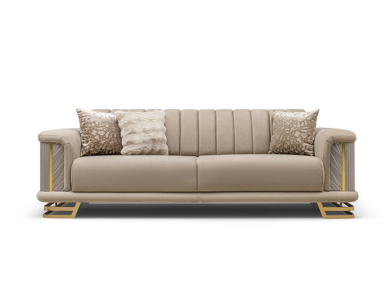 Nevada 3-pieces (Sofa & Loveseat & Chair) Livingroom Set in Cream - 200-ST-NEV-KENZO20-321