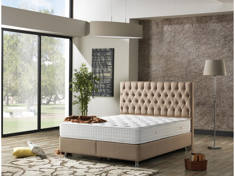 Nevada Storage Bed With Headboard Cream - Full in Cream - 110-NEV-CREAM-140-SB