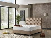 Nevada Storage Bed With Headboard Cream - King in Cream - 110-NEV-CREAM-200-SB