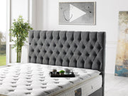 Nevada Storage Bed With Headboard Grey - Full in Grey - 110-NEV-GREY-140-SB