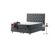 Nevada Storage Bed With Headboard Grey - King in Grey - 110-NEV-GREY-200-SB