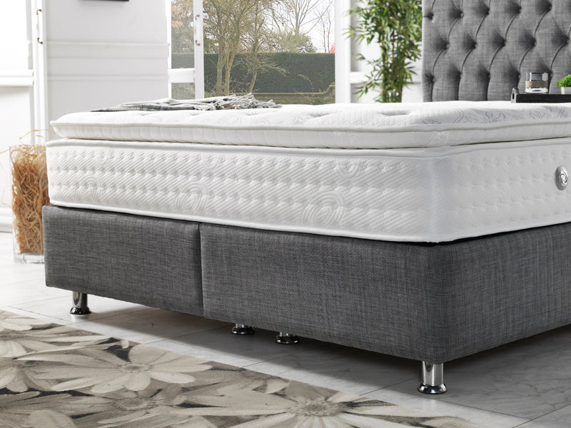 Nevada Storage Bed With Headboard Grey - King in Grey - 110-NEV-GREY-200-SB