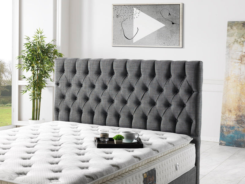 Nevada Storage Bed With Headboard Grey - Twin in Grey - 110-NEV-GREY-100-SB