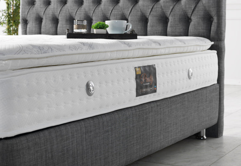 Nevada Storage Bed With Headboard Grey - Twin in Grey - 110-NEV-GREY-100-SB
