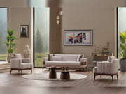 New Mood 3-pieces (Sofa & Loveseat & Chair) Livingroom Set Cream in Cream - 101-MOO-SOFT01-321