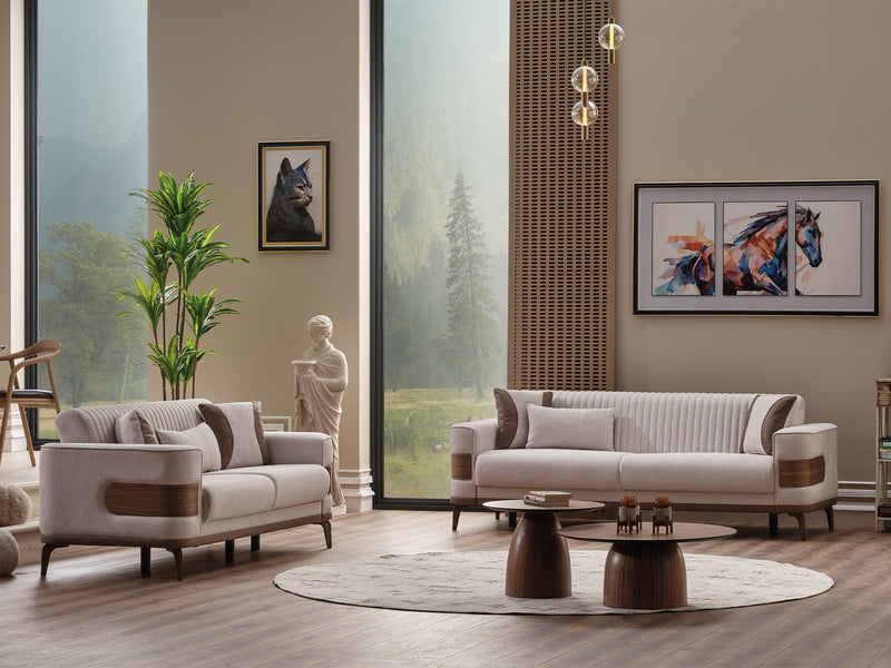 New Mood 3-pieces (Sofa & Loveseat & Chair) Livingroom Set Cream in Cream - 101-MOO-SOFT01-321