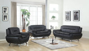 New York Black Sofa & Loveseat & Chair - NEW-YORK-BK-SLC