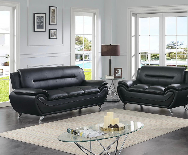New York Black Sofa & Loveseat - NEW-YORK-BK-SLS