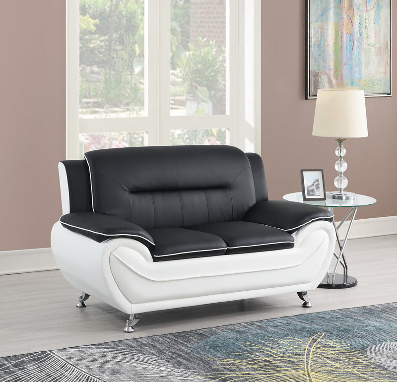 New York Black & White Loveseat - NEW-YORK-BLKWH-LS