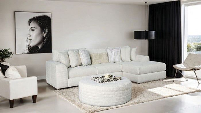 Newberg Ivory Ottoman - SM5198-OT