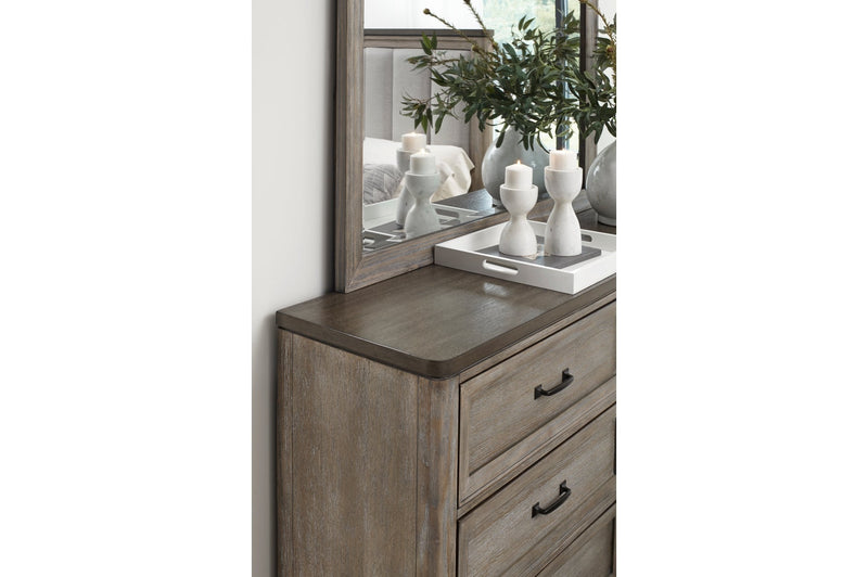 Newell Light Brown Upholstered Panel Bedroom Set - Gate FurnitureBedroom Set