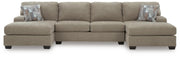 Newellen Hemp 3-Piece Sleeper Sectional with Double Chaise - 48404S7