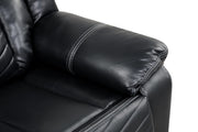 Newnan - Black Power Recliner Loveseat with Console, Bluetooth Speaker, Subwoofer, Built-in Tube LED Light, Cup Holder, USB Charger, Zero Gravity - L680-L