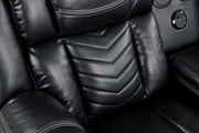 Newnan - Black Power Recliner Loveseat with Console, Bluetooth Speaker, Subwoofer, Built-in Tube LED Light, Cup Holder, USB Charger, Zero Gravity - L680-L