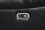 Newnan - Black Power Recliner Sectional with Bluetooth Speaker, Subwoofer, Storage Console, Tube LED, Cup Holder, USB Charger, Zero Gravity - S470-Sectional