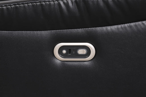 Newnan - Black Power Recliner Sectional with Bluetooth Speaker, Subwoofer, Storage Console, Tube LED, Cup Holder, USB Charger, Zero Gravity - S470-Sectional
