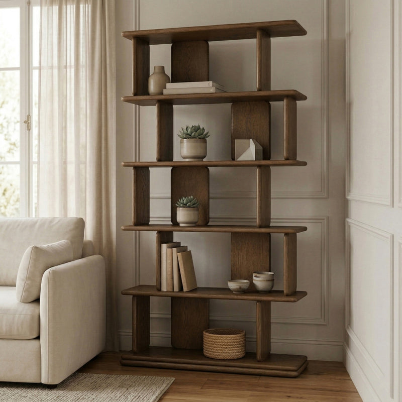 Nexa Solid Wood Bookcase / Shelving in Brown - 77065Brown